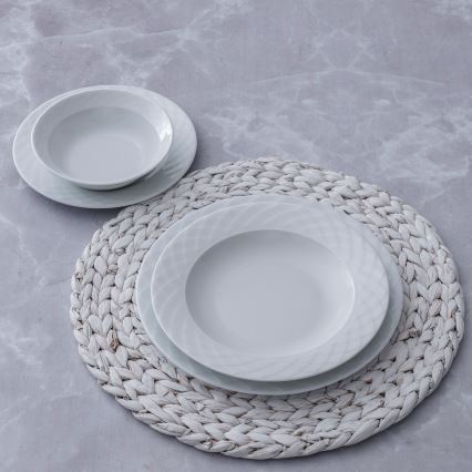 24-piece white porcelain dinnerware set