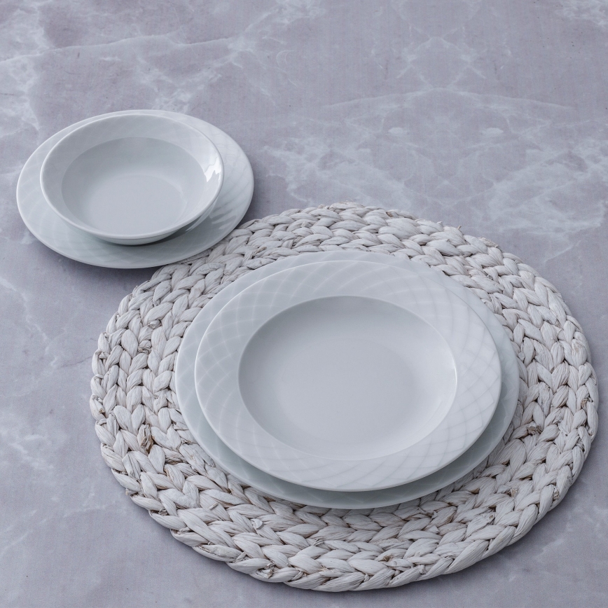 24-piece white porcelain dinnerware set