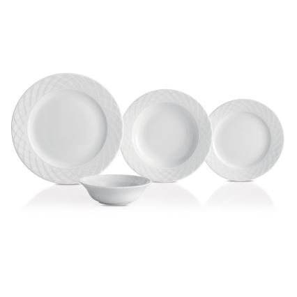 24-piece white porcelain dinnerware set