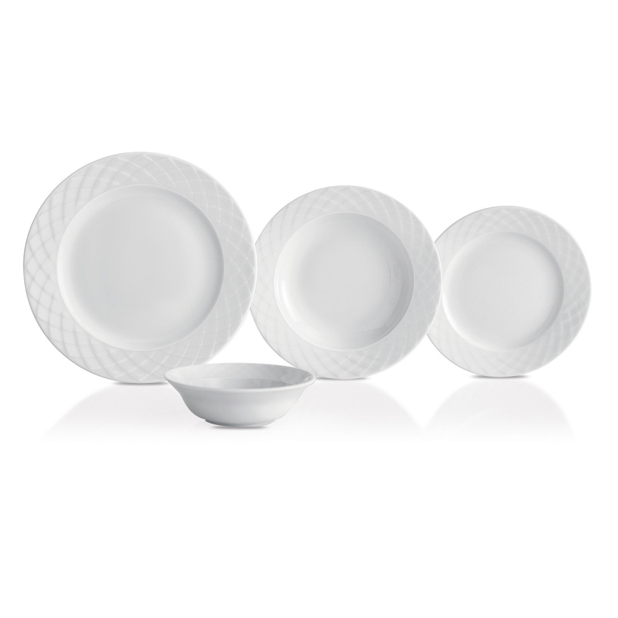 24-piece white porcelain dinnerware set