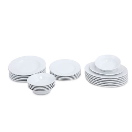 24-piece white porcelain dinnerware set