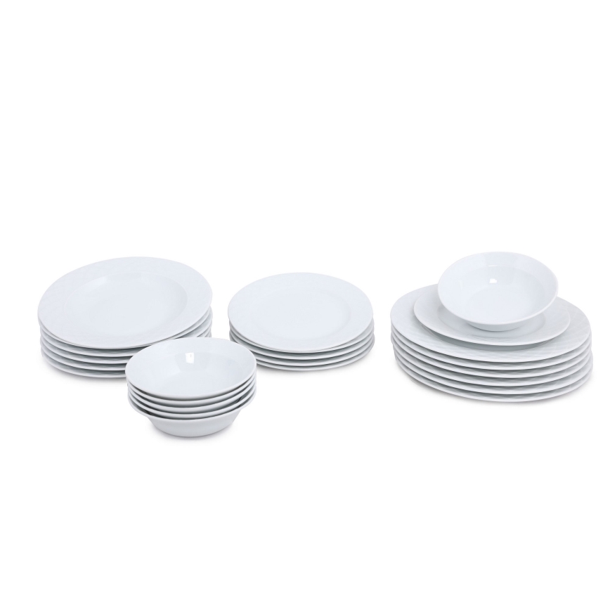 24-piece white porcelain dinnerware set