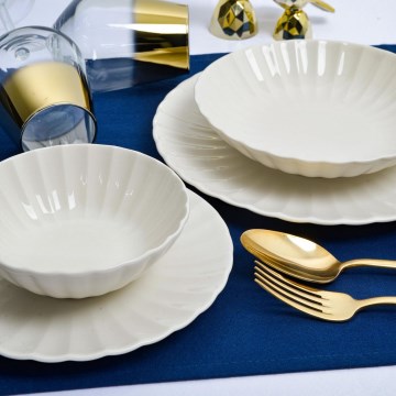 24-piece white porcelain dinnerware set