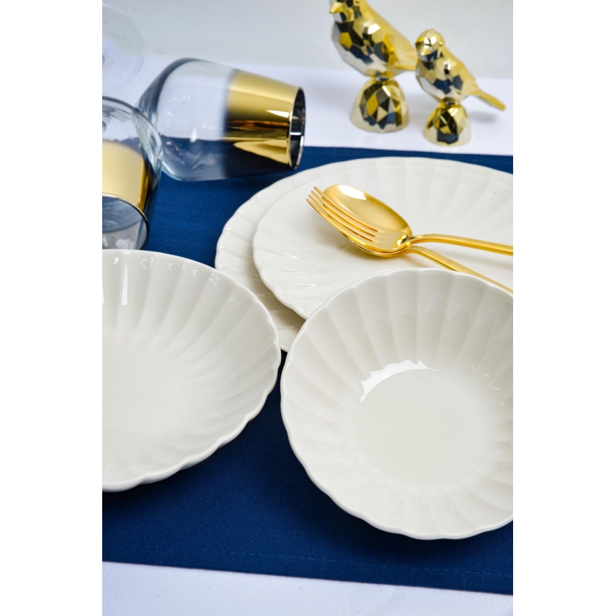 24-piece white porcelain dinnerware set