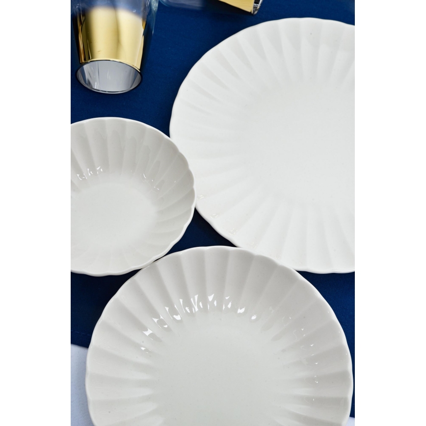 24-piece white porcelain dinnerware set