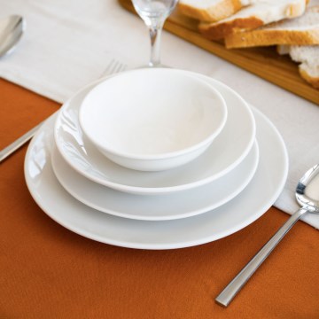 24-piece white porcelain dinnerware set
