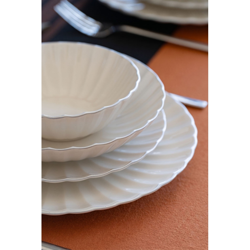 24-piece white porcelain dinnerware set