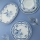 26-piece porcelain dinnerware set in white and blue
