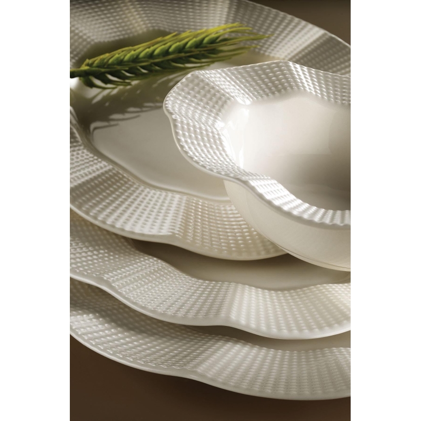 26-piece White Porcelain Dinner Set