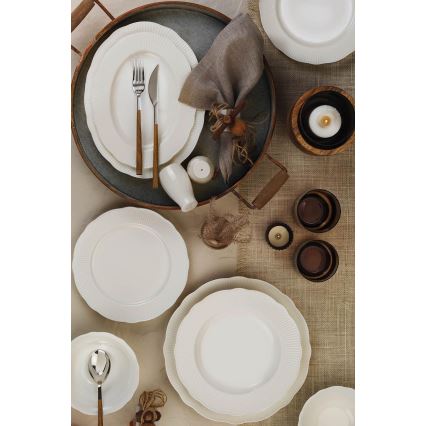 26-piece white porcelain dinnerware set
