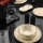 27-piece beige porcelain dinnerware set
