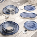 27-piece blue porcelain dinner set