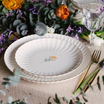 27-piece dinnerware set white/gold/porcelain