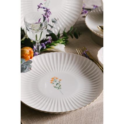 27-piece dinnerware set white/gold/porcelain