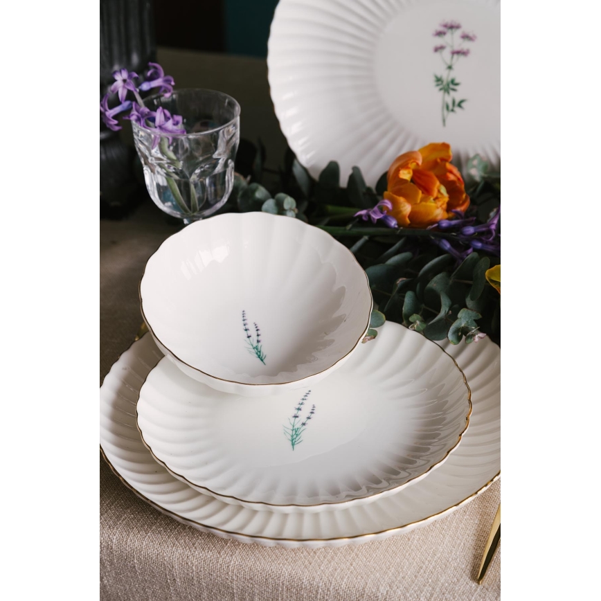 27-piece dinnerware set white/gold/porcelain
