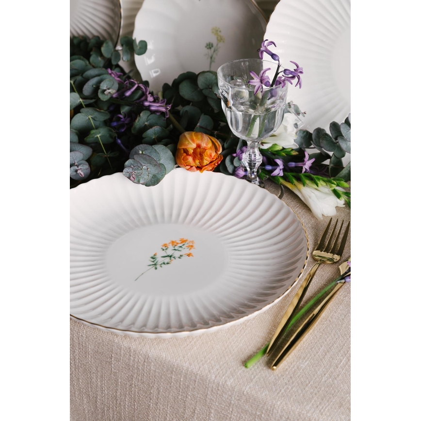 27-piece dinnerware set white/gold/porcelain