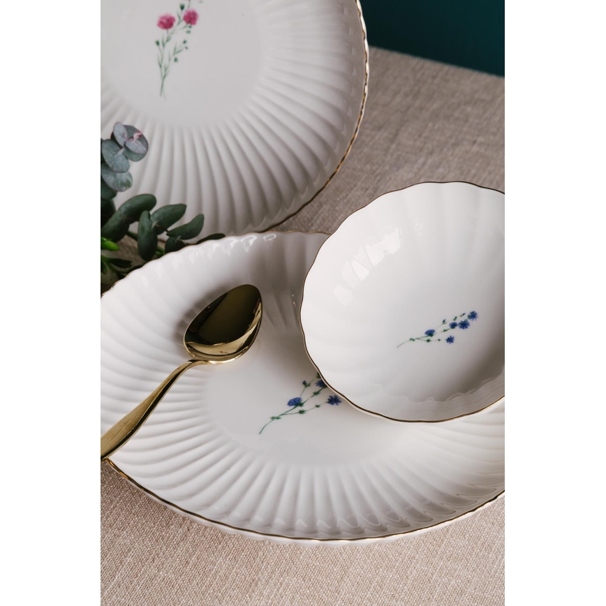 27-piece dinnerware set white/gold/porcelain