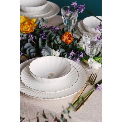 27-piece dinnerware set white/gold/porcelain