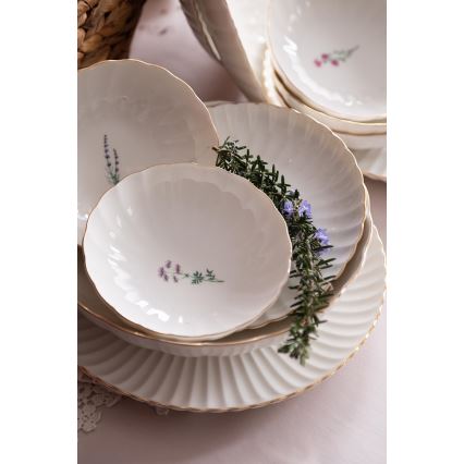 27-piece dinnerware set white/gold/porcelain