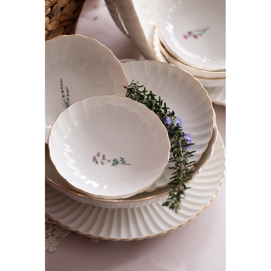 27-piece dinnerware set white/gold/porcelain