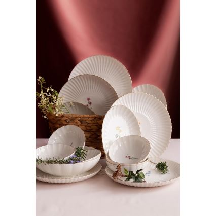 27-piece dinnerware set white/gold/porcelain