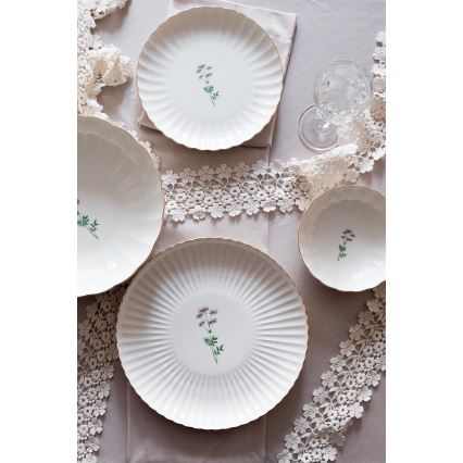 27-piece dinnerware set white/gold/porcelain