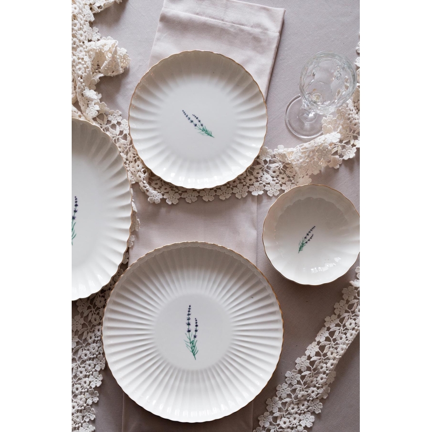 27-piece dinnerware set white/gold/porcelain