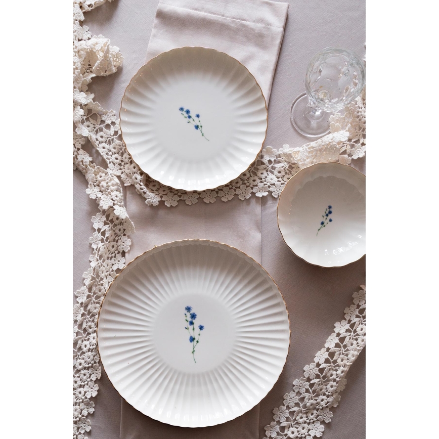 27-piece dinnerware set white/gold/porcelain