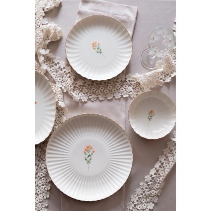 27-piece dinnerware set white/gold/porcelain