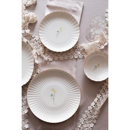 27-piece dinnerware set white/gold/porcelain