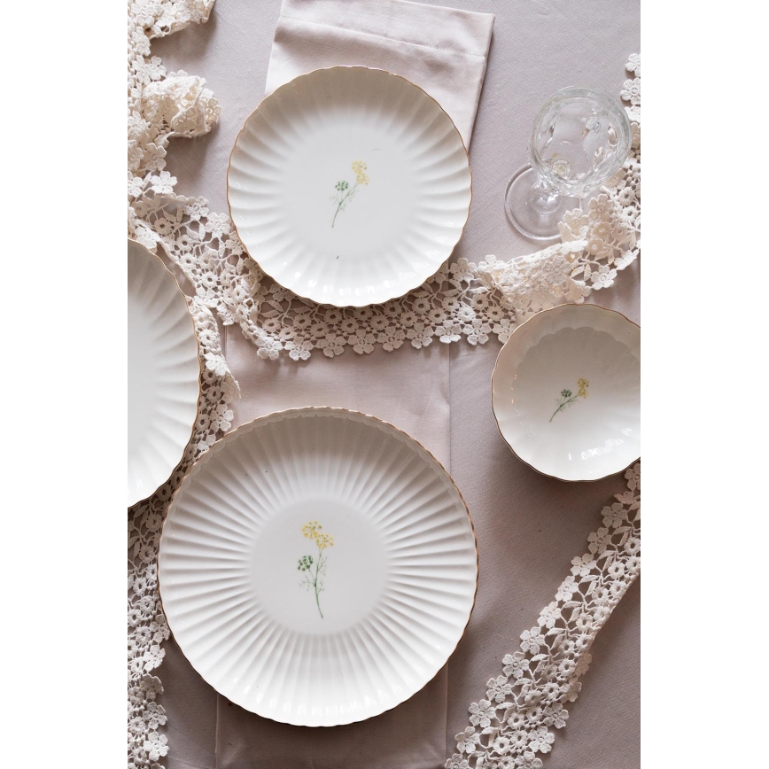 27-piece dinnerware set white/gold/porcelain