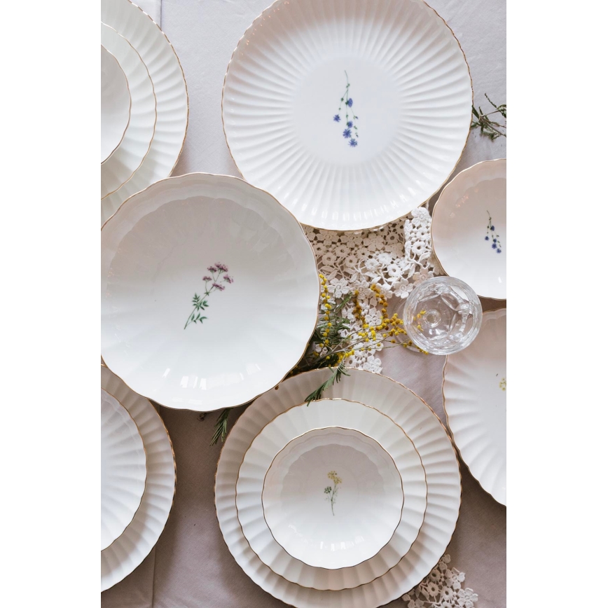 27-piece dinnerware set white/gold/porcelain