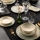 27-piece porcelain dinner set, beige/green