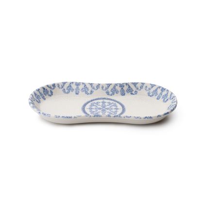 27-piece Porcelain Dinner Set, White/Blue