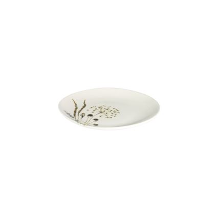 27-piece porcelain dinnerware set, white and brown