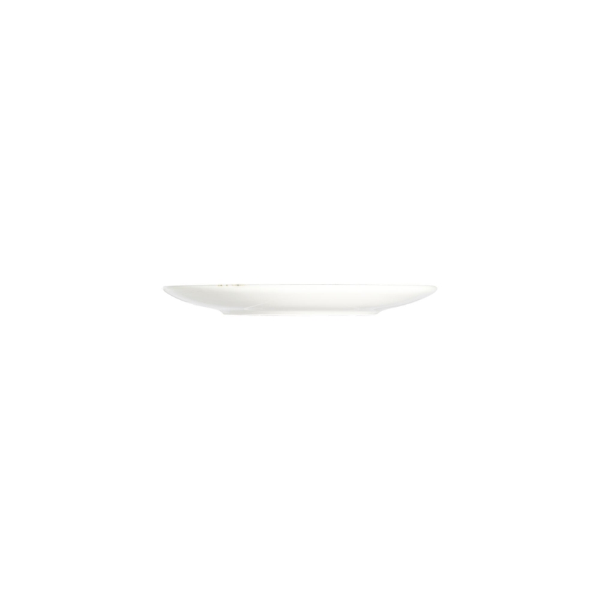 27-piece porcelain dinnerware set, white and brown