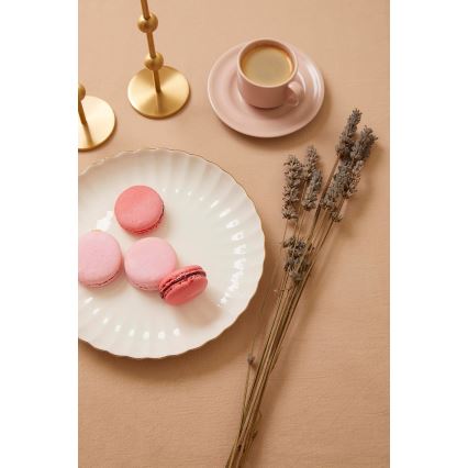 27-piece porcelain dinnerware set, white with gold accents