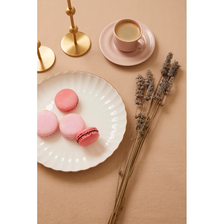 27-piece porcelain dinnerware set, white with gold accents