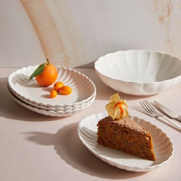 27-piece white porcelain dinnerware set