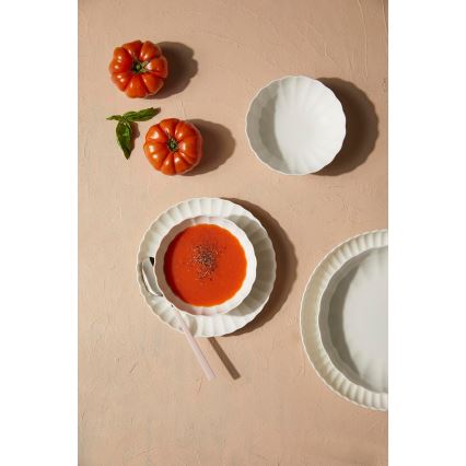 27-piece white porcelain dinnerware set
