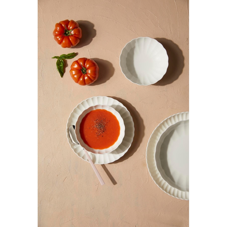 27-piece white porcelain dinnerware set