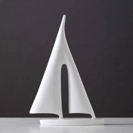 28 cm resin table decoration — white