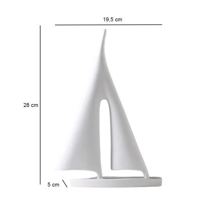 28 cm resin table decoration — white
