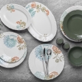 29-piece multicolored porcelain dinnerware set