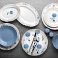 29-piece white/blue porcelain dinner set