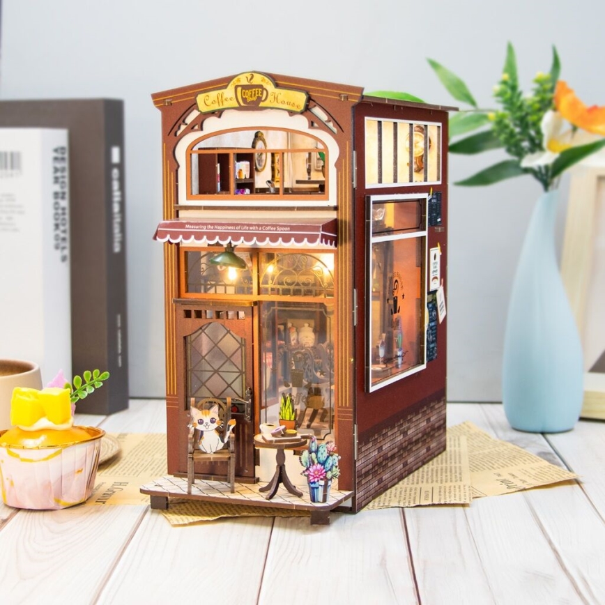 2Kids Toys - 3D puzzle LED Bookstop Cafe 2xAAA