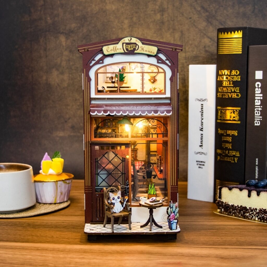 2Kids Toys - 3D puzzle LED Bookstop Cafe 2xAAA