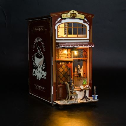 2Kids Toys - 3D puzzle LED Bookstop Cafe 2xAAA
