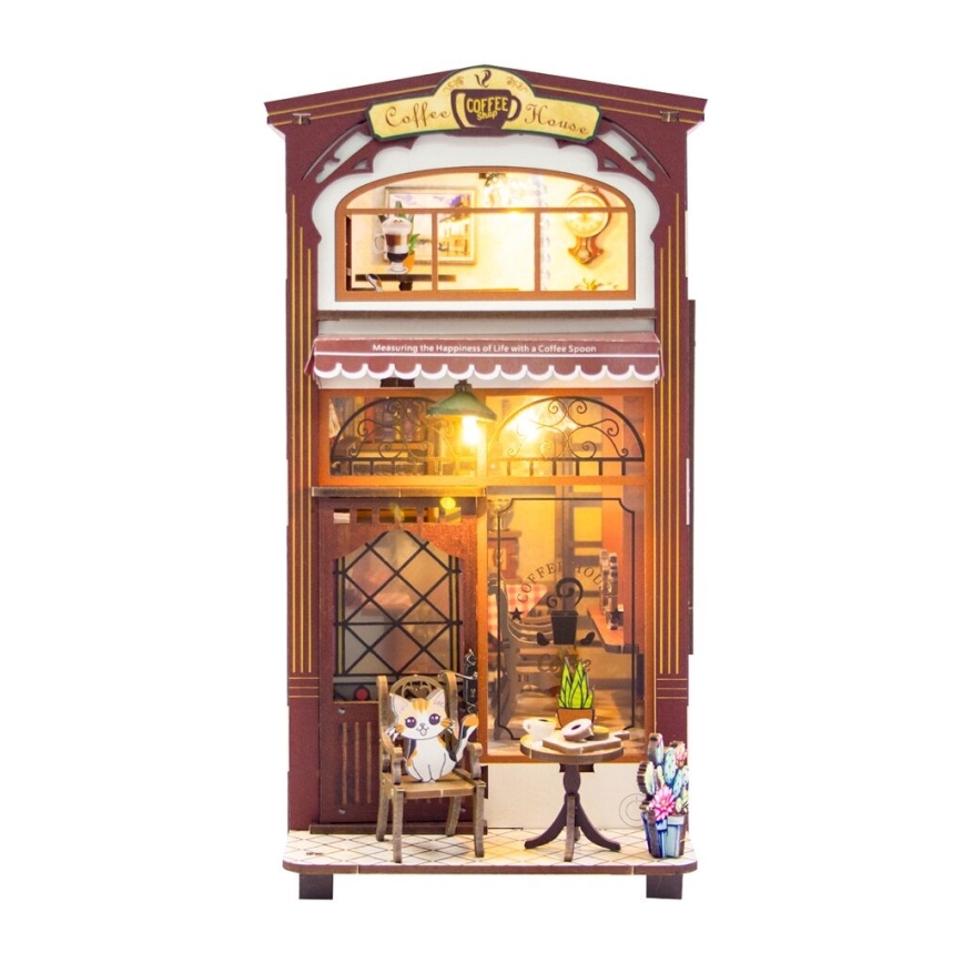 2Kids Toys - 3D puzzle LED Bookstop Cafe 2xAAA