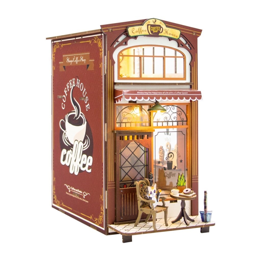 2Kids Toys - 3D puzzle LED Bookstop Cafe 2xAAA